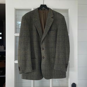 Twead Suit Jacket with Leather Buttons